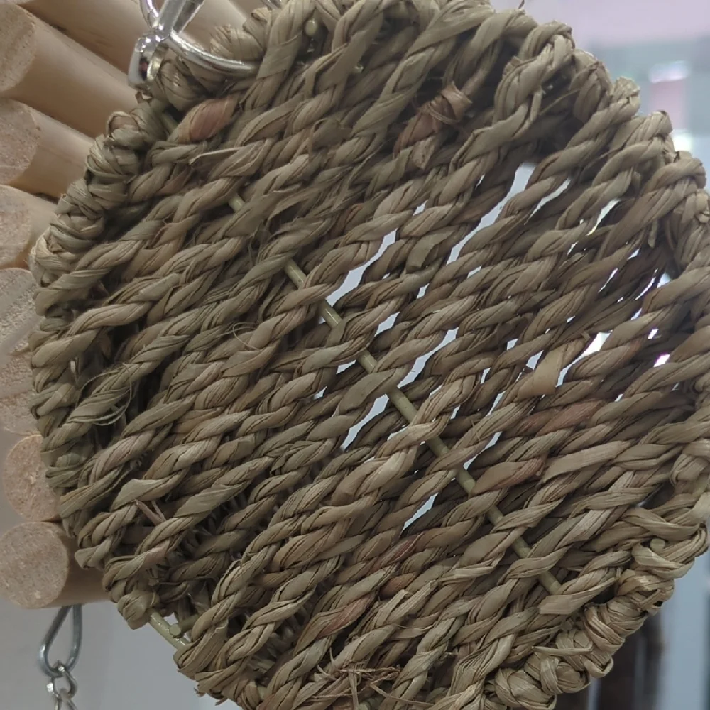Natural Wood and Rope Bird Toy